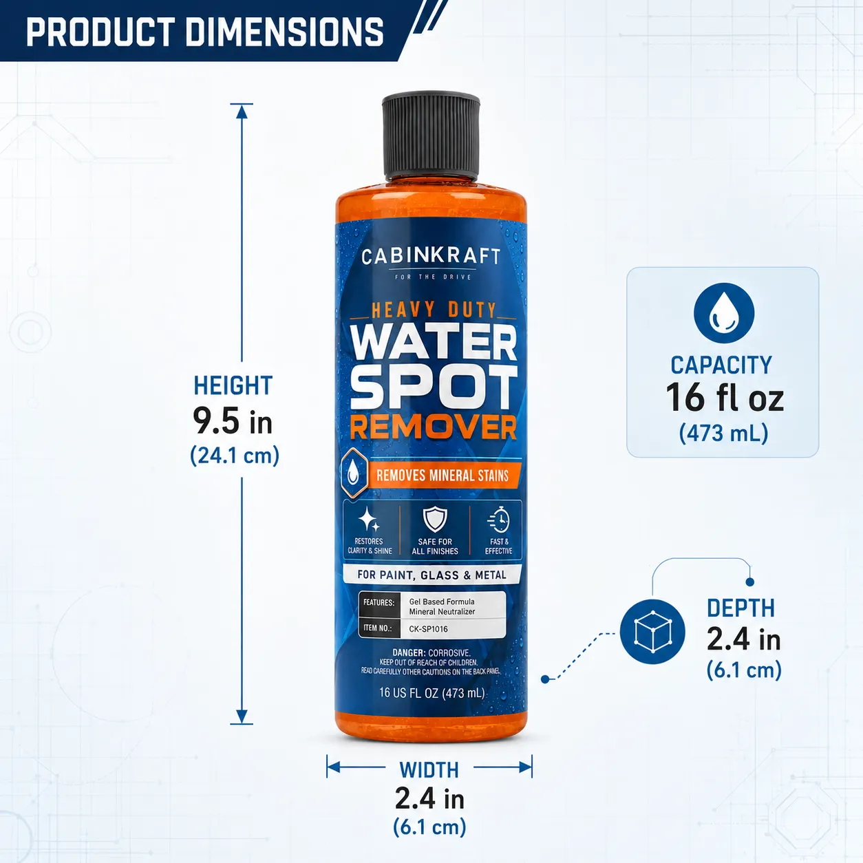 Automotive Water Spot Remover for Glass, Paint and Wheels, 16 fl oz