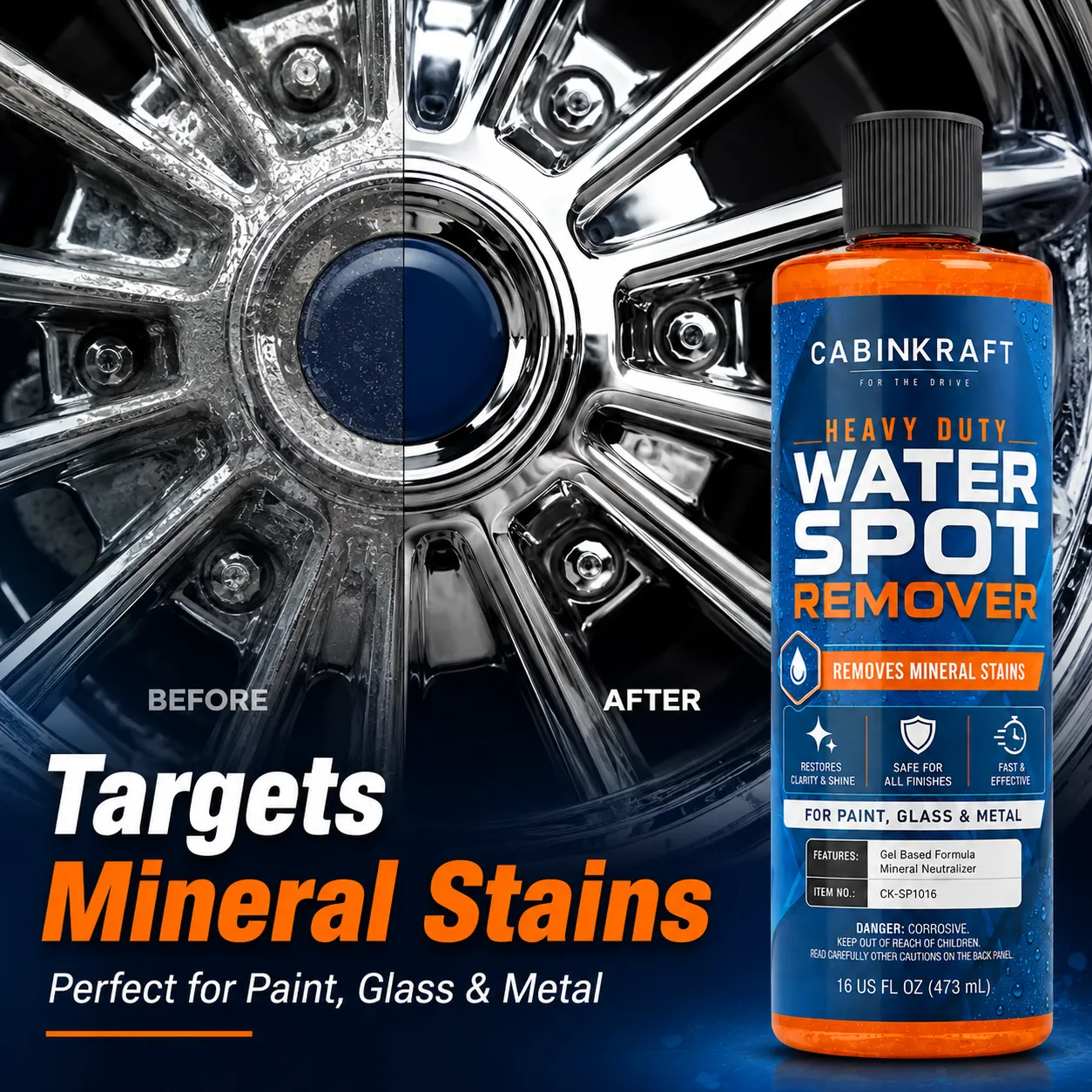 Automotive Water Spot Remover for Glass, Paint and Wheels, 16 fl oz